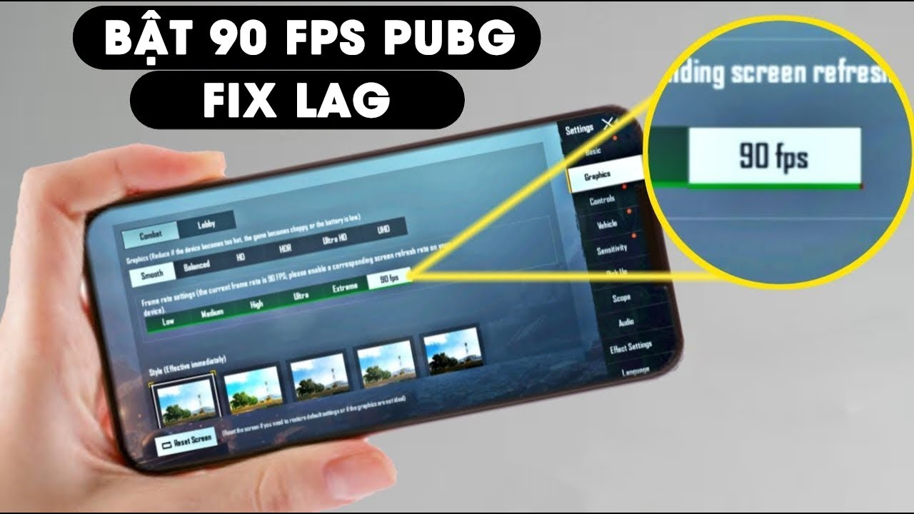 cách tăng fps pubg mobile | bật 90 fps pubg mobile | fix lag pubg mobile 1.4