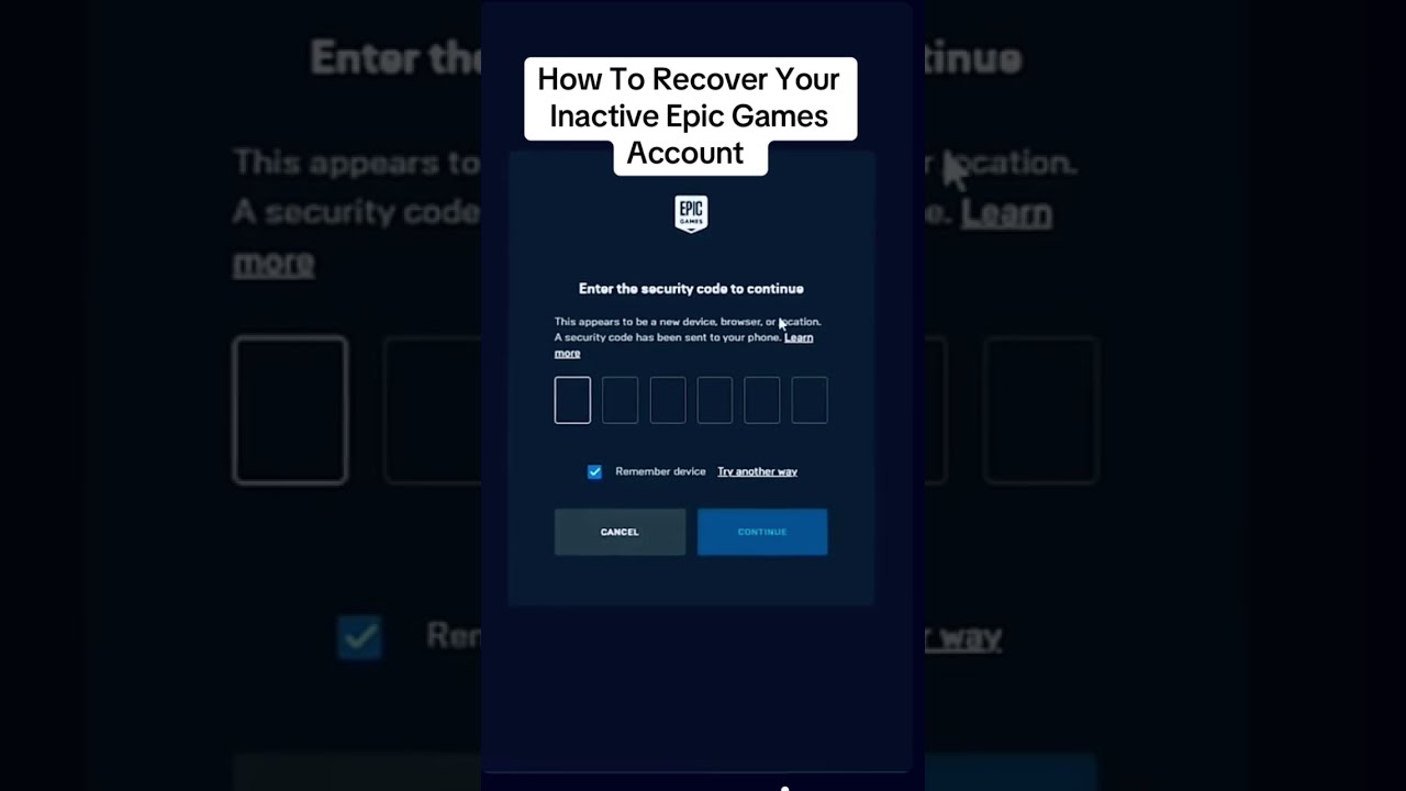 How To Recover Epic Game Account Recovery Unban Epicgames Epicgameplay Epicgame Gamers