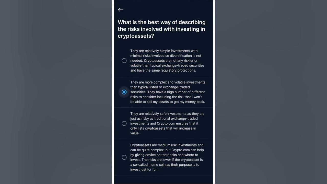 Crypto.com FCA Quiz Answers. appropriateness assessment - YouTube