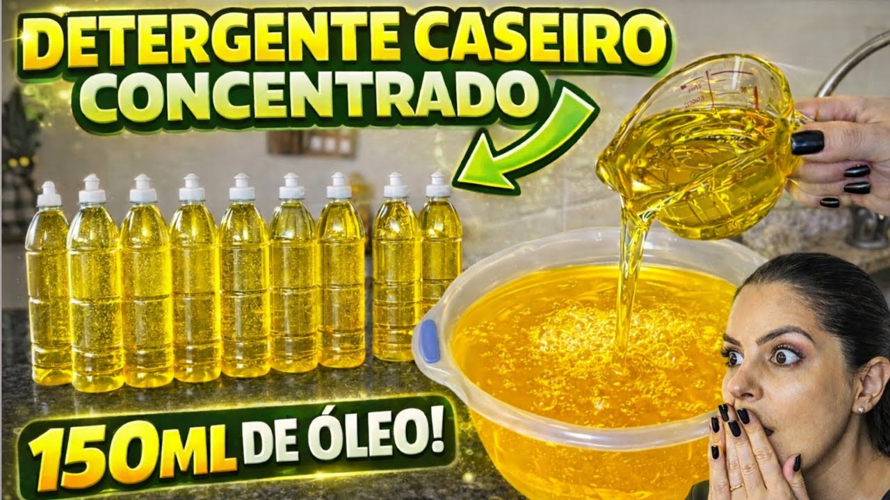 DETERGENTE CASEIRO CONCENTRADO COM 150 ML DE ÓLEO/ESPUMA ABSURDA E LIMPEZA PODEROSA 😱