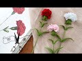 フェルトの花☆本物みたいなカーネーションの作り方／Felt flower