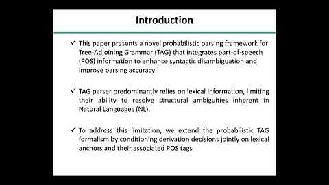 Pos-Augmented Statistical Parsing Framework using Tree-Adjoining Grammar for Natural Language