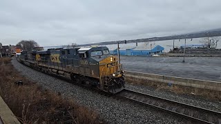 CSX 5500 Spirit of Cincinnati Leads Long I164 Intermodal Train with a 2nd gen K5HLL at Newburgh NY