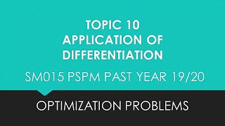 Full PYT10 Optimization Problems 19/20 (4) SM015 Update