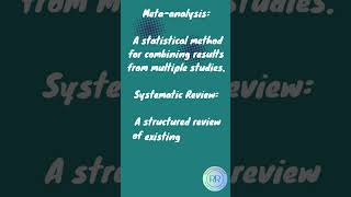 Meta-analysis vs  Systematic Review  #doclyn #education #discoveranewwayoflearning