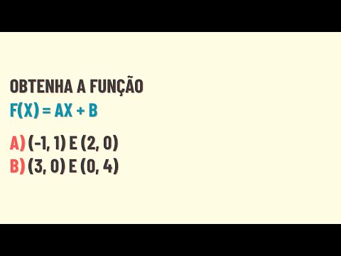 Obtenha a função f(x)= ax + b, que passa pelos pontos: a) (-1, 1) e (2, 0) b) (3, 0) e (0, 4)