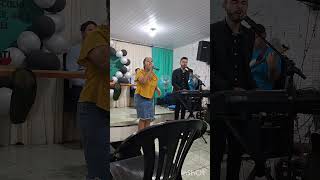 Misael e Samanta  cover Com muito Louvor #gospel #musica #duplaevangelica #cassiane #shorts