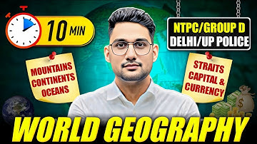 🔥World Geography Most Expected Questions for RRB NTPC Exam | 10 Minute Show| RRB NTPC Vikas Rana Sir
