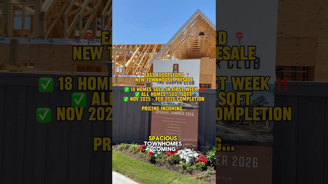 East Abbotsford New Townhouse Presale! Cooper Meadows Selling Now! More info:📲778-552-6102