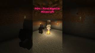 POV:- First Night In Minecraft 😆 #minecraftshorts