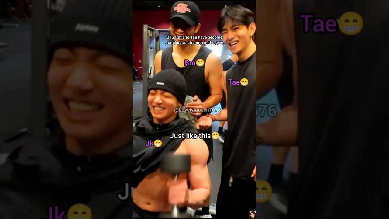 BTS Rm and Tae have become Jungkook's strength in the gym😁 