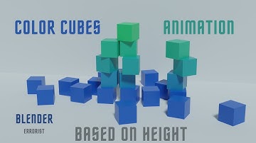 Color Cubes - Animation - Based on Height - Tutorial - Blender