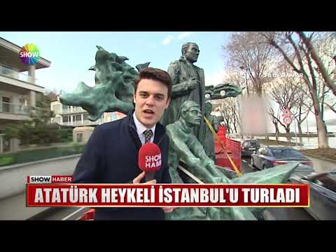 Atatürk heykeli İstanbul'u turladı