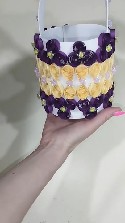 Basket in quilling technique#diy#craftquilling#craft#basket#