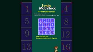Can You Solve the 16-Grid Number Puzzle  Magic Square Challenge #numberpuzzle
