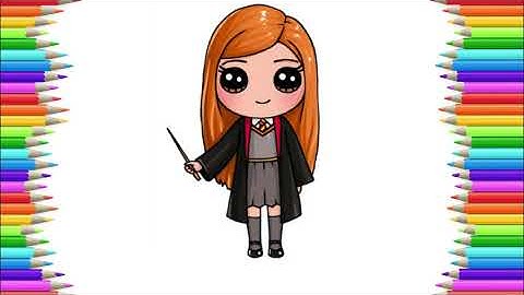 How to Draw Chibi Ginny Weasley - Harry Potter Character Easy Drawing Tutorial