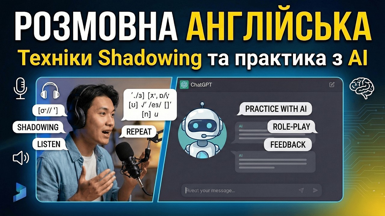 Розмовна англійська: Техніки Shadowing та практика з AI