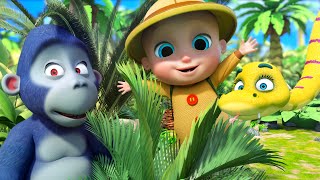 Down in the Jungle | Kindergarten Kids Songs | Happy Kids Song | Lyrics