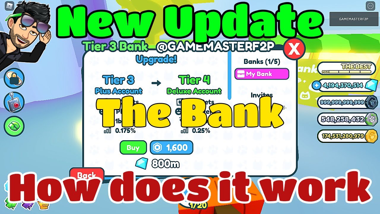 New Update The Bank Pet Simulator X. Upgrading Bank Tier 2, Tier 3, Tier 4. How The Bank Works Psmx.