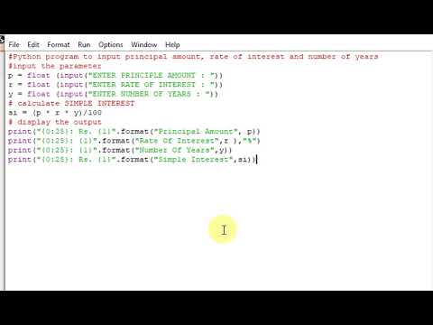 Python program to input principal amount, rate of interest and number of years