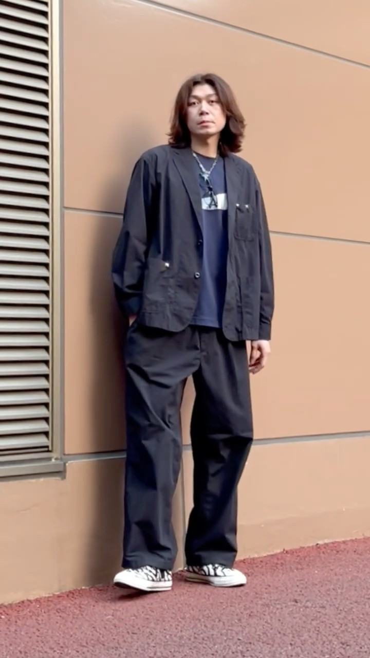 GU × ENGINEERED GARMENTSのセットアップを使ったコーデ【コードレーン