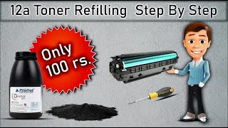12a toner refilling hindi   HP 1005 printer cartridge refilling   12a cartridge Refilling