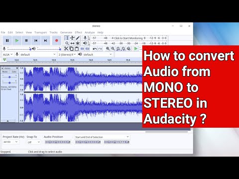 How to convert Audio from Mono to Stereo in Audacity ?