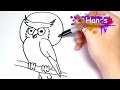 Easy How To Draw A Cartoon Owl For Kids