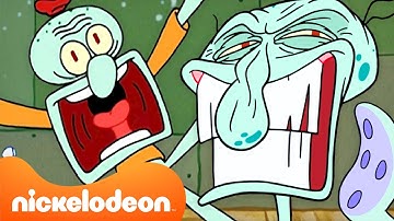 SpongeBob | Squidward Bertingkah Aneh selama 30 Menit Berturut-turut 😭 | Nickelodeon Bahasa