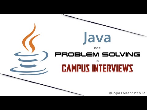 Java for Problem Solving in Campus Interviews | Promo | Gopal S Akshintala