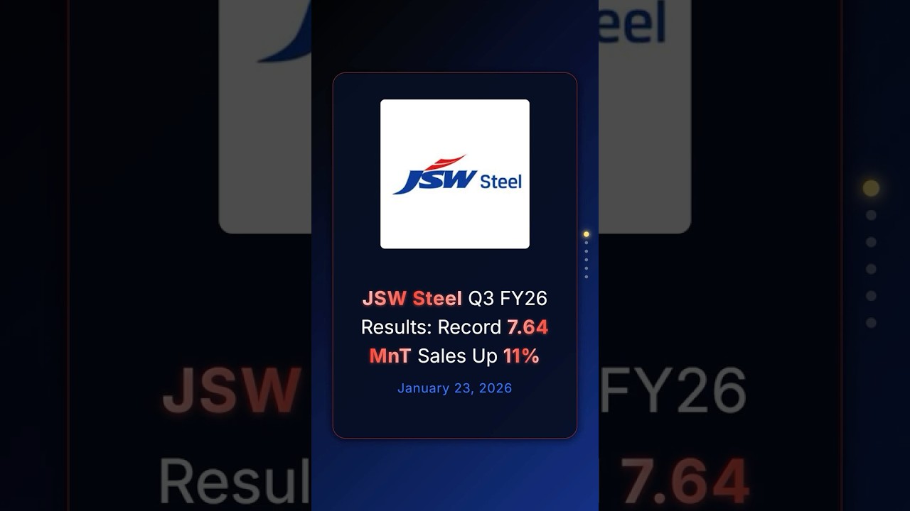 JSW Steel Q3 FY26 Results: Record 7.64 MnT Sales Up 11% 