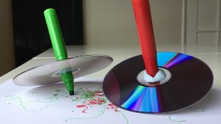 Fun Spinning Top Art Project For Kids With Marker And CD Fun Spinning Top Art Project For Kids With Marker And CD