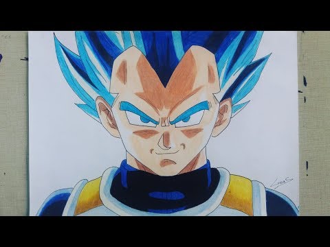 Como Desenhar o Vegeta SSJ Blue - Como desenhar anime - Bom Desenhista