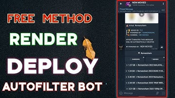 How To Create Auto Filter Bot Free On Render | How To Create Telegram Bot | #2024