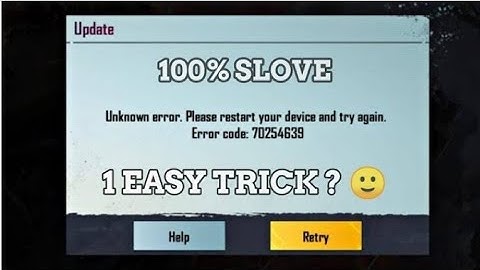 Pubg Unknown Error Please Restart Your Device || Pubg Mobile Problem Fix