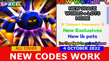 NEW UPDATE CODES [ SPACE UPDATE] ALL CODES! Tapping Simulator ROBLOX | October 4, 2022