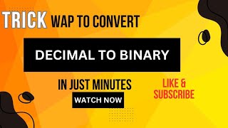 Decimal To Binary Conversion in java #coding #video #developer #java #programming