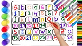 Alphabets And Counting Numbers Learning For Kids || Education Learning Handwriting Practice 🌈🎨