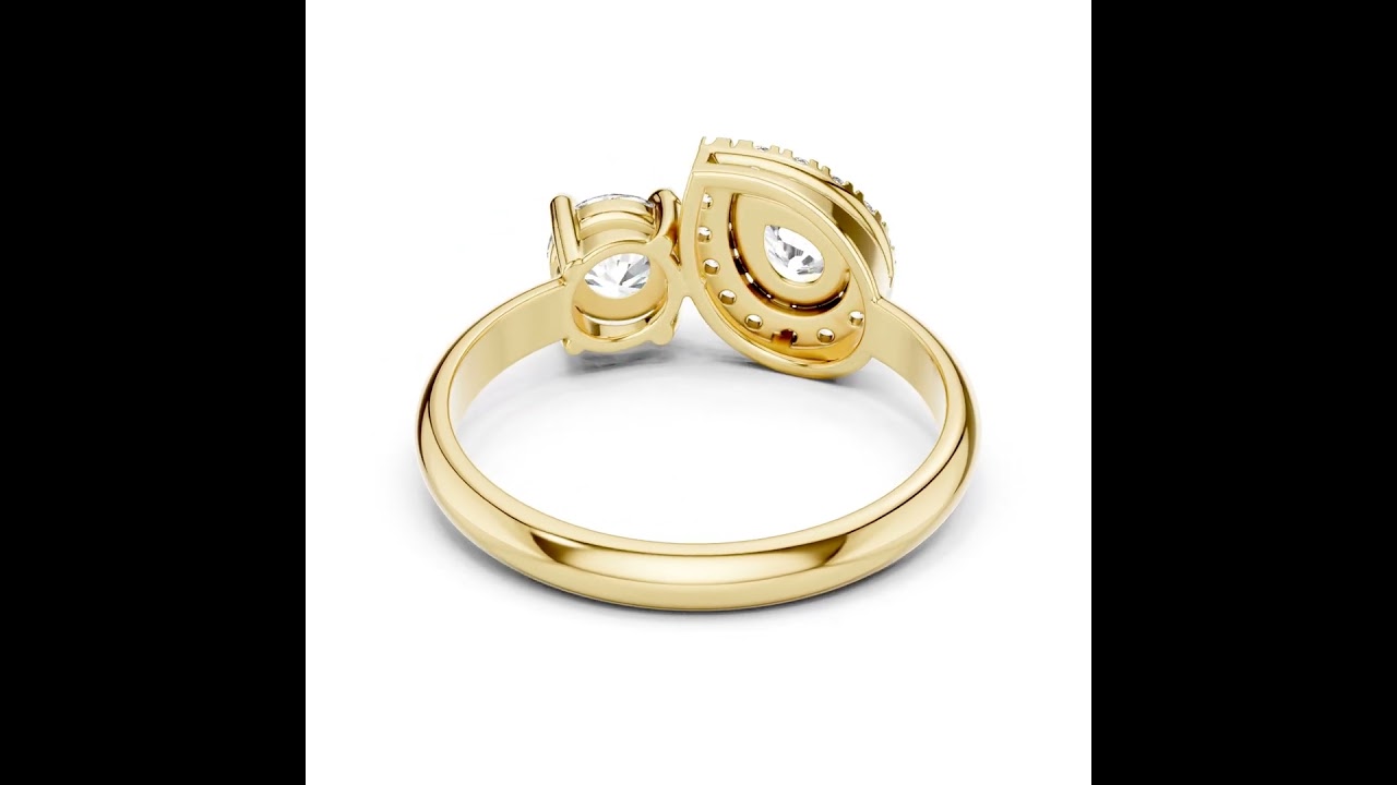 Toi Et Moi Pear & Round Diamond Ring