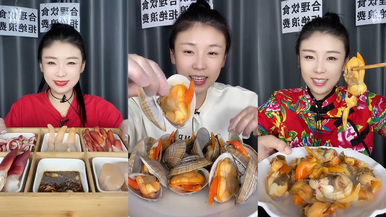 【XueYan Mukbang】Sashime platter+clam meat🦪🐚#Seafood#sashimi#asmr