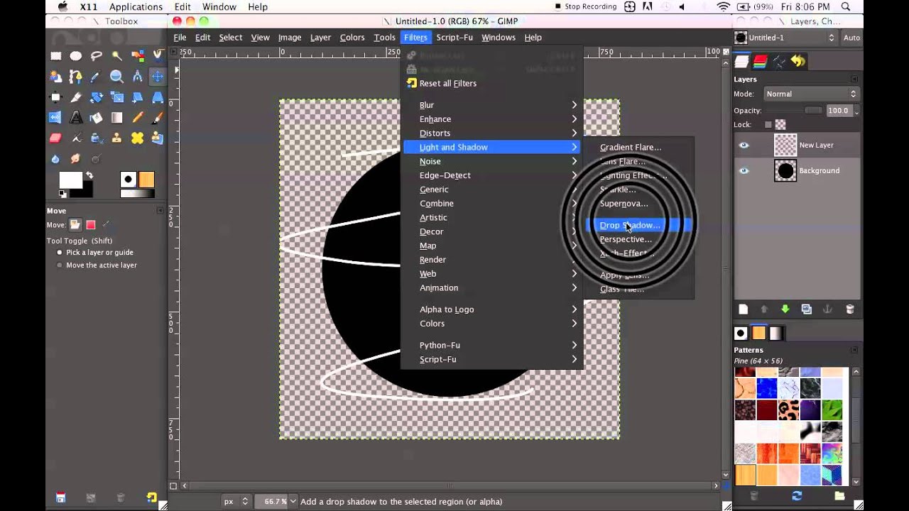 How to make a light path wrap around a circle using GIMP - YouTube