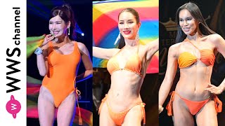 ミスインターナショナルクイーン日本大会2024、美ボディ際立つオレンジ水着姿でオーディエンスを魅了！〈Miss International Queen Japan 2024〉