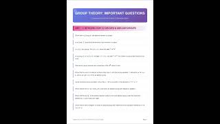 GROUP THEORY IMPORTANT QUESTIONS PDF | Complete Semester-II Exam Preparation for B.Sc Hons Maths UG