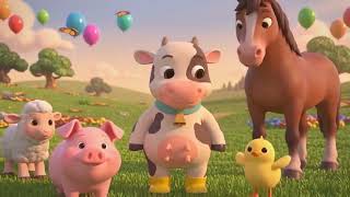 Animal Sounds Song for Kids 🐄 | Moo Moo Learns Farm Animals