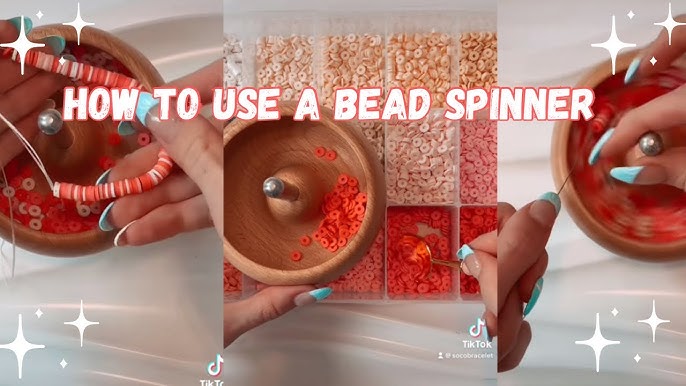 how to use a bead spinner (clay beads & seed beads)🎄🎀✨ #BEADMAS