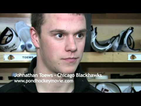 Jonathan Toews chats with the Pond Hockey Movie crew