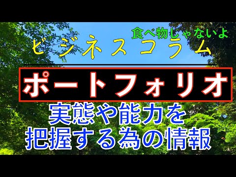 ビジネスコラム：ポートフォリオとは？！就活や投資の場面で聞くよね？！実態や能力を把握する為の情報です？！