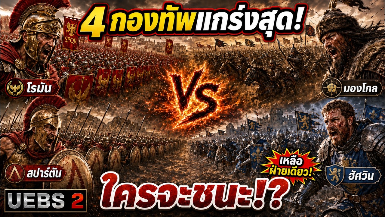 4 กองทัพแกร่งที่สุดในประวัติศาสตร์ สู้จนเหลือฝ่ายเดียว! ใครจะชนะ!? | UEBS2