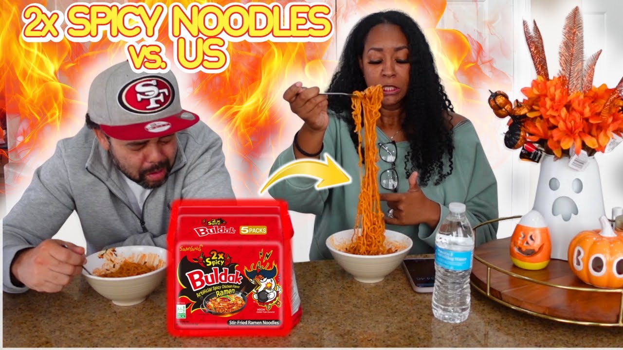 Парный челлендж с 2X острой лапшой 🌶🔥 | Кто выдержит жару?