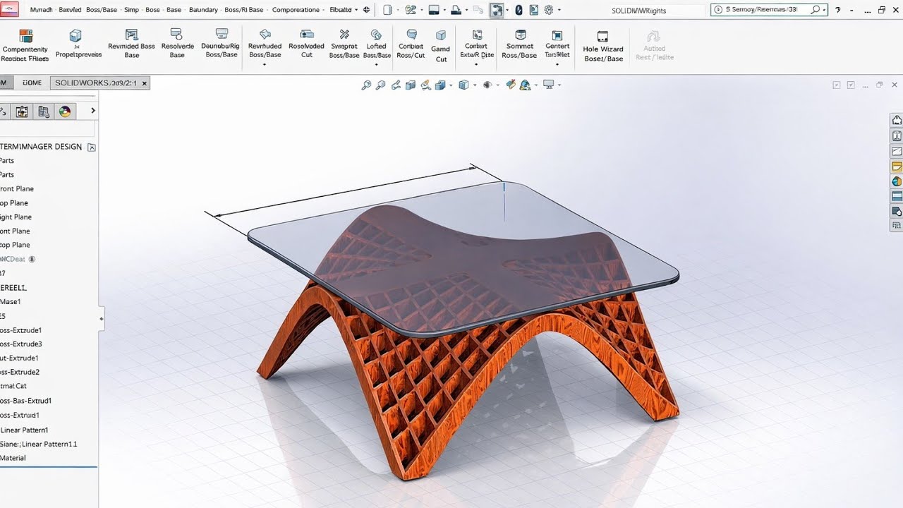 Modern Desk Design in SolidWorks | Complete 3D Modeling Tutorial - YouTube